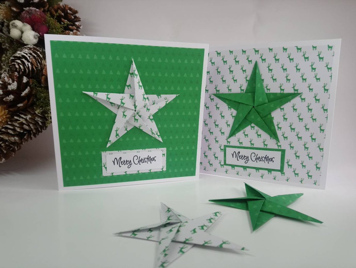 DimensionalUK's tweet photo. Set of four Origami Christmas cards (green and white) 
🎄 https://t.co/4ZsAbLtAr3

#christmas #handmade #origami #handmade #christmascards #Christmas2019 #blue #christmasiscoming #origamicards #justacard #star https://t.co/kwwP9eKNOU