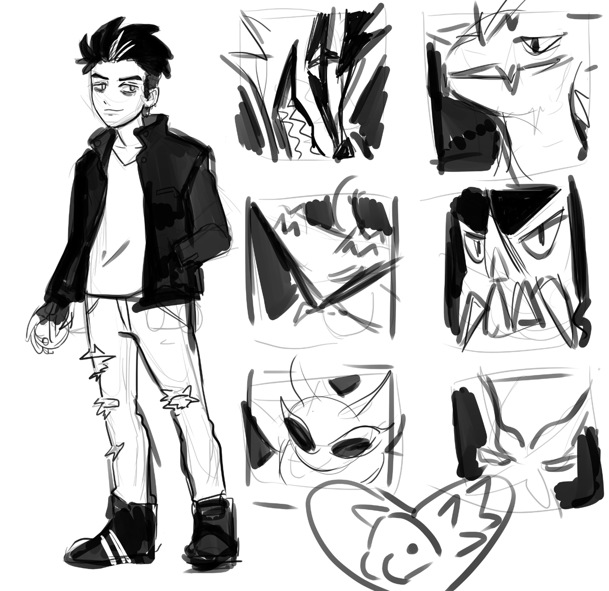 suuuuper messy WIP of my #gymsona I may or may not finish later I give u points if you can tell what half of those pokemon are supposed to be