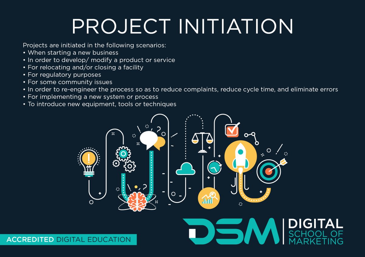 DigitalSchoolo1's tweet image. Project Initiation
Is the creation of project by the Project Management that entails the definition of the project&apos;s purpose, primary and secondary goals, timeframe and timeline of when goals are expected to be met.⏳
#digitalschoolofmarketing #projectinitiation #projectpurpose