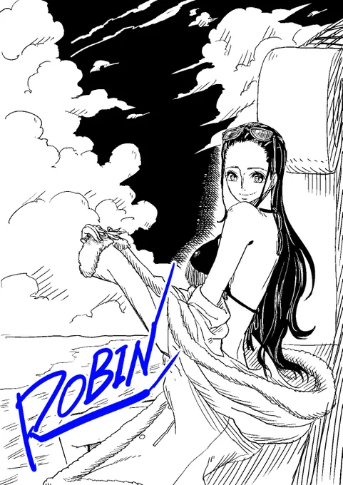 On cruise⛵️⛵️⛵️
甲板からの景色?
#絵描きさんと繫がりたい 
#イラスト好きさんと繋がりたい 
#漫画好きな人と繋がりたい 
#ワンピースイラスト #ニコロビン
#ワンピース好きと繋がりたい 