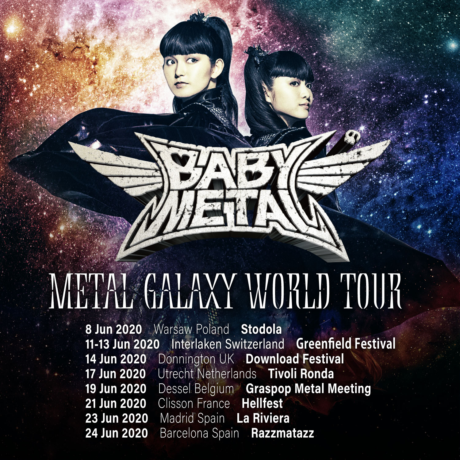 BABYMETAL on Twitter "“METAL GALAXY WORLD TOUR（Europe)" Additional