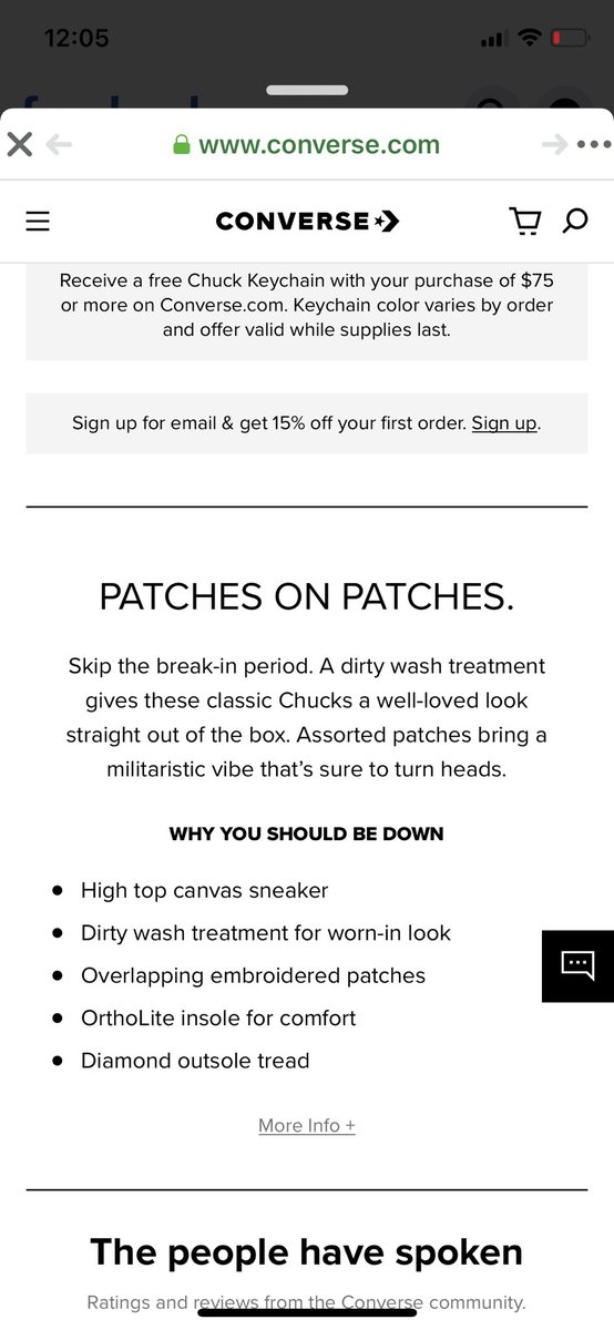 converse 15 off email