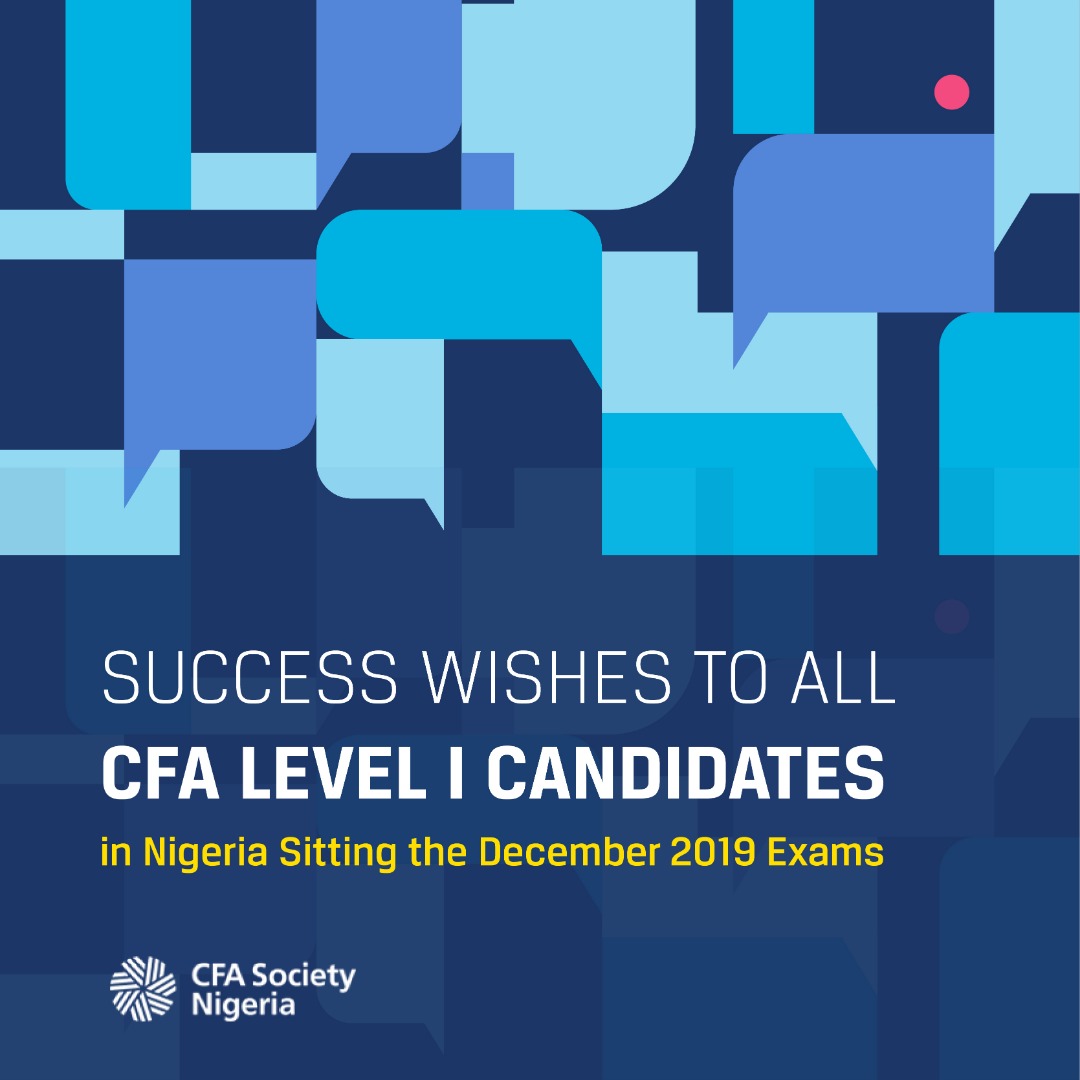 Good luck to all Level I Candidates sitting the December exams tomorrow! Please remember to adhere to all the exam rules &amp; don't forget your essentials (exams docket, international passport, recommended calculator, pencils, eraser, &amp; sharpener).