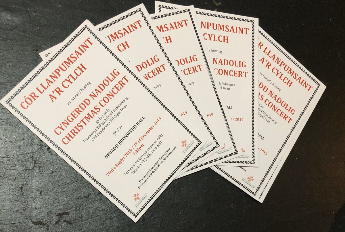 talogwerin's tweet photo. Edrych ‘mlaen at berfformio yng nghyngerdd Nadolig Côr Llanpumsaint a’r cylch nos ‘fory! 🎼🎅🏼 7/12/19 @BronwyddHall Christmas Concert - a few tickets still available and proceeds towards @air_ambulance https://t.co/X9cNtFomws