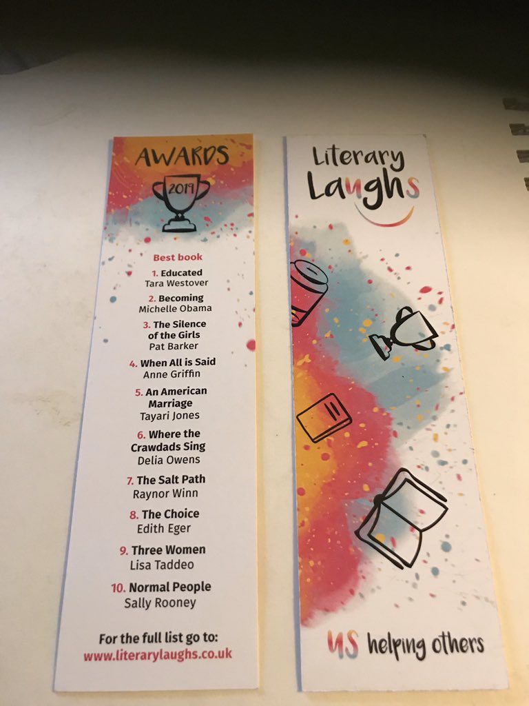 literarylaughs1's tweet photo. Full list of results of @literarylaughs1 2019 book club awards - many thanks to all book clubs who voted - great list https://t.co/fj714iM8rv