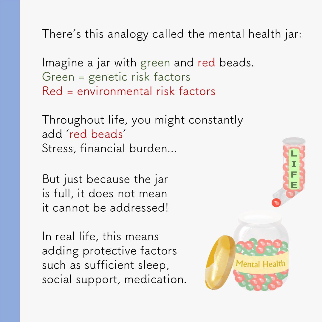 22.  @kxlim Kai Xiang is doing his PhD in psychiatric genomics at  @SGDPCentreKCL, looking at factors behind self-harm using  #epidemiological data! ‘Imagine a  #mentalhealth jar. Filled w green (genetic risk factors) & red (env risk factors) beads.’Read the full story on FB!