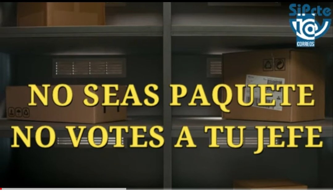 siPcteAl's tweet photo. https://t.co/pRgQZvmDn1
En las elecciones sindicales de @Correos la empresa presenta a sus jefes como candidatos.

No seas paquete ahora es el momento para cambiar esto.

El 18 de diciembre Vota SiPcte
#NoVotesAtuJefe 
#SOMOSSIPCTE 
#VOTASIPCTE https://t.co/jFJWIogeS8