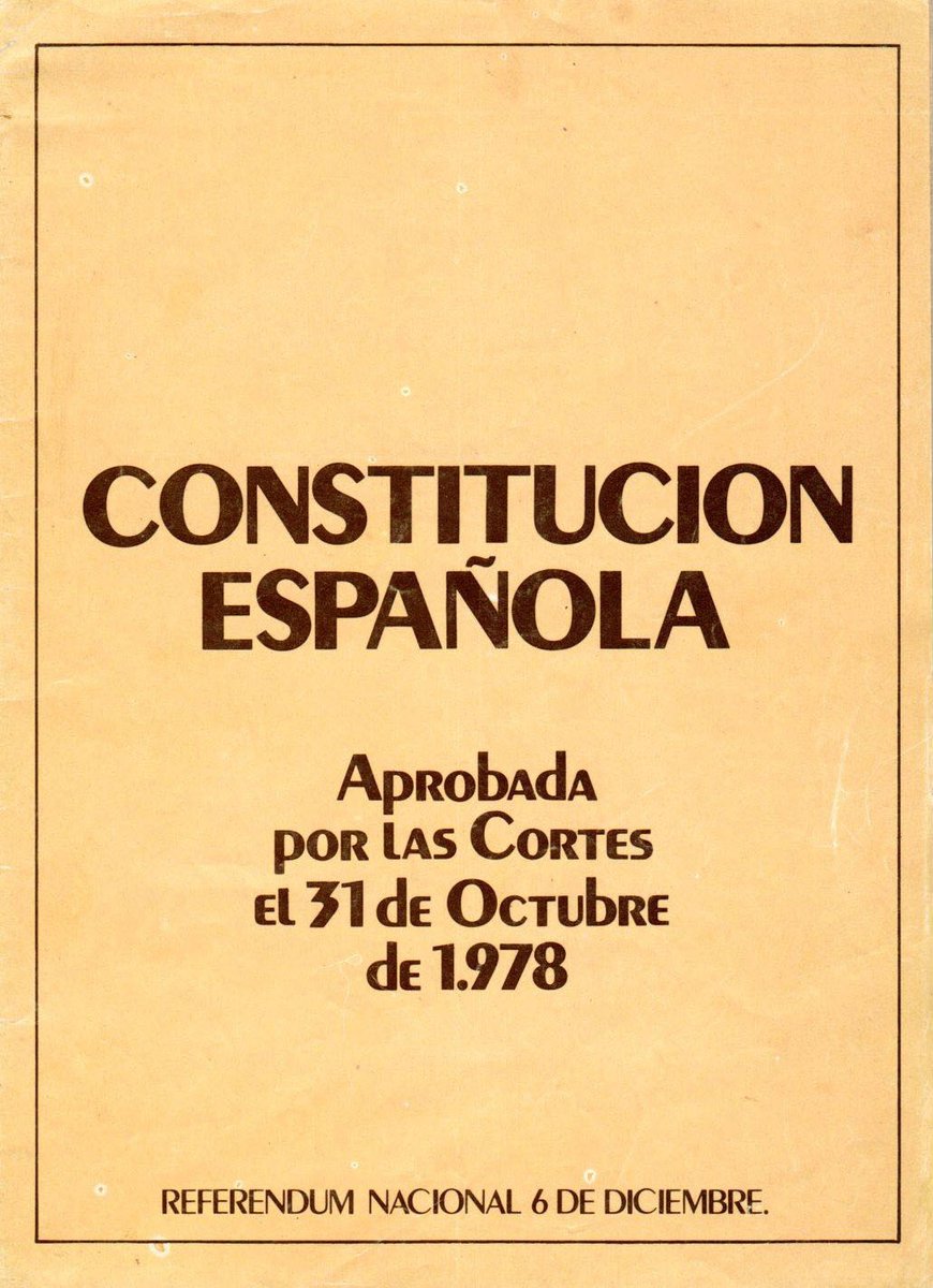 bmateos's tweet photo. ¡Feliz día de la Constitución!
Tal día como hoy pero hace 41 años, el 88% de los electores votaba a favor de su contenido en referéndum consultivo.
Art. 1.2: "La soberanía nacional reside en el pueblo español, del que emanan los demás poderes del Estado".
 #ConstitucionEspanola https://t.co/Hx5qUYGEVz