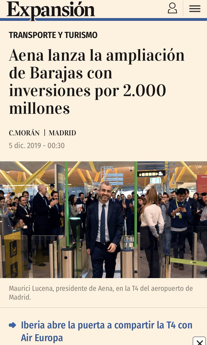 Malas noticias para el #aeropuerto #CiudadReal. El aeropuerto de #Madrid #Barajas planifica ampliar instalaciones. 👉🏼 expansion.com/empresas/trans…

#sinavionesnohayaeropuerto #fincadehortalizas #pasenyvean #verparacreer #marcaEspaña #44mesesdespués #aeropuertociudadreal <a href="/expansioncom/">expansioncom</a>