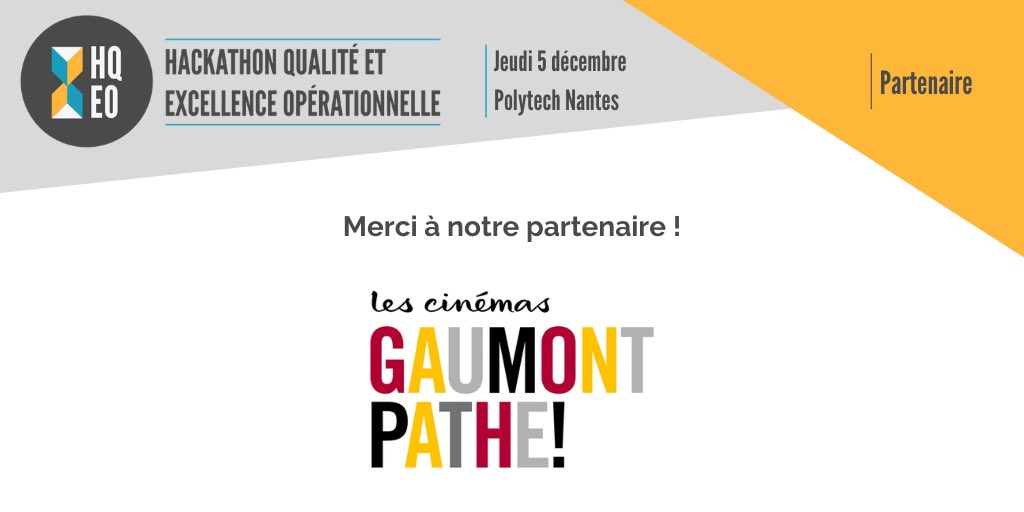 HackathonQEO's tweet photo. Nous remercions notre #partenaire
@PatheGaumont pour son soutien apporté au étudiants. 50 places de #cinéma ont pu être offertes aux gagnants du #hackathonQEO! https://t.co/YTN8v06qRI