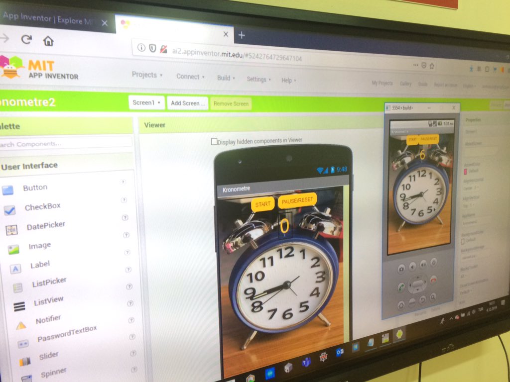 serkan_konus's tweet image. Bu hafta Appinventor Web uygulaması ile 6. Sınıflarımızla “kronometre”, 7. Sınıflarımızla ise “kullanıcı giriş ekranı” android uygulamalarımızı eğlenceli bir şekilde geliştirdik. 💻 📱#bahcesehirkodluyor #codingbk #edirnebahcesehir