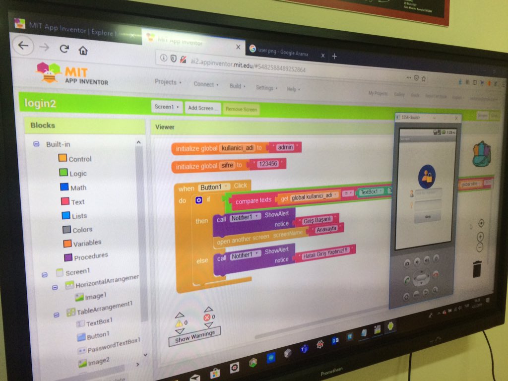 serkan_konus's tweet image. Bu hafta Appinventor Web uygulaması ile 6. Sınıflarımızla “kronometre”, 7. Sınıflarımızla ise “kullanıcı giriş ekranı” android uygulamalarımızı eğlenceli bir şekilde geliştirdik. 💻 📱#bahcesehirkodluyor #codingbk #edirnebahcesehir