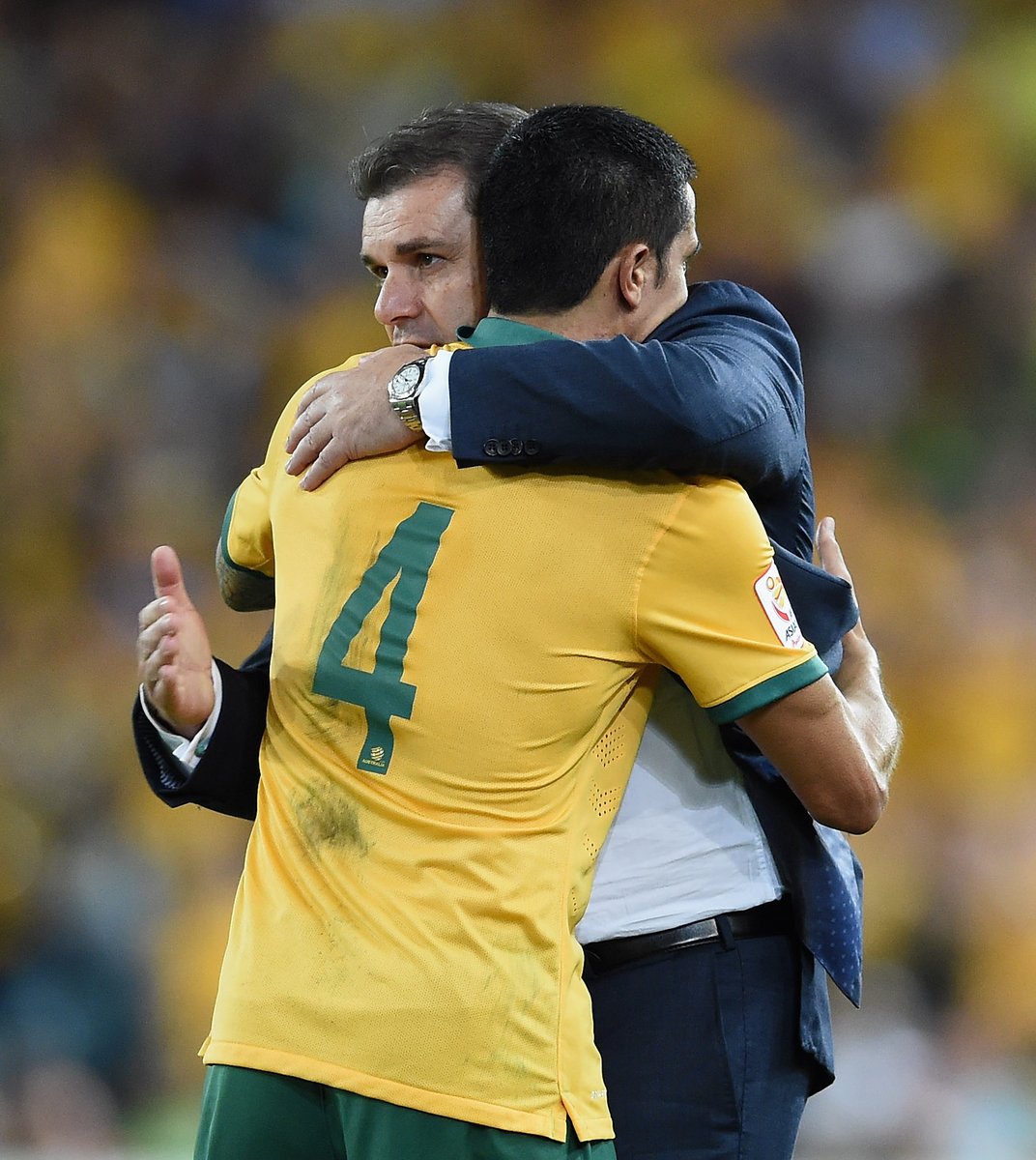 afcasiancup's tweet photo. Happy Birthday @Tim_Cahill!
Throwback to some happy memories and some happy hugs for the @Socceroos legend at #AC2015 https://t.co/mlqAN4aMA4