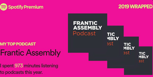 franticassembly's tweet photo. Lots of you have the #FranticPodcast as your Top Podcast on your #SpotifyWrapped which is lovely to see♥️
Available on iTunes, Spotify, Acast and Soundcloud https://t.co/0Z6G2qLpQN