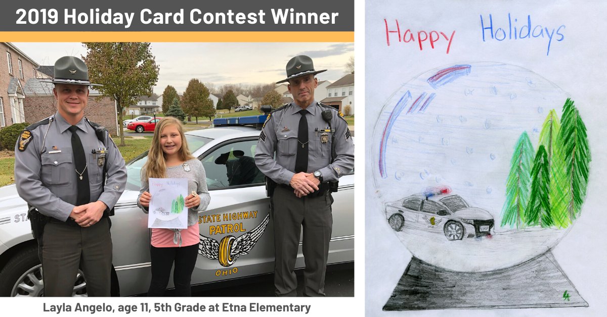 OSHP's tweet photo. We have selected the winner of our Holiday Card Contest! Congratulations to 11-year-old Layla Angelo of Etna Elementary!! Visit our Facebook page to see who got runner-up! https://t.co/FeNLKHrZNA https://t.co/m7WmhmQhkk