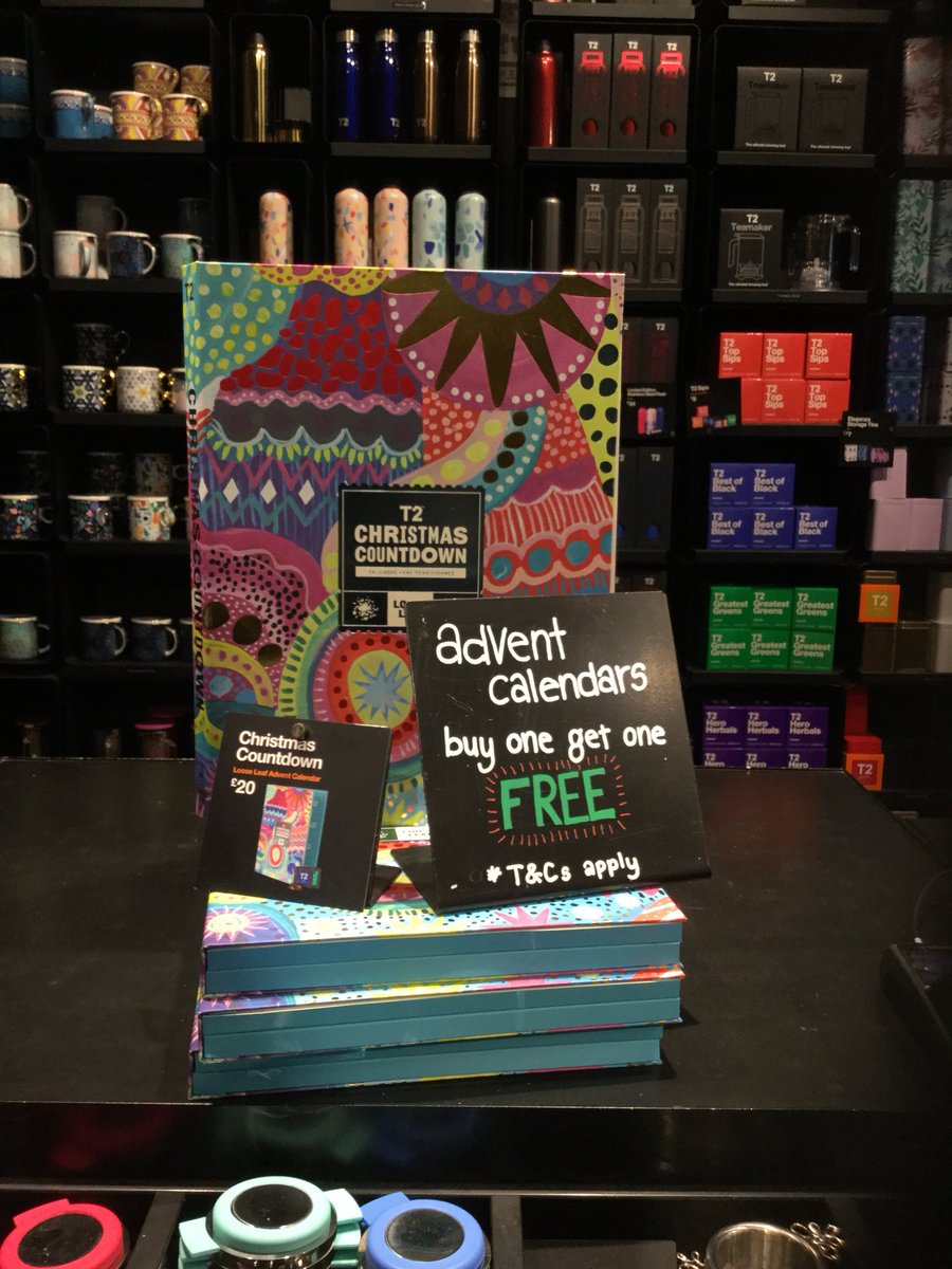 ✨Our advent calendars are now buy one get one free! ✨
That’s 48 days of tea for just £20! ☕️
 *while stocks last **terms and conditions apply
#Cheltenham #t2 #ChristmasCountdown #AdventCalendar2019 #tea #bogof #t2tea #ChristmasIsComing #Advent #t2moments