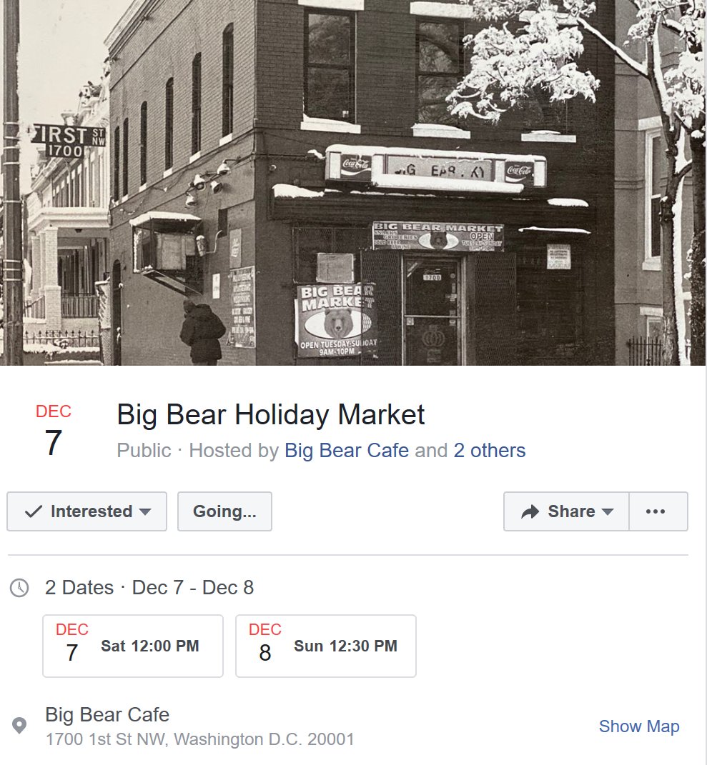 some of the local vendors at this weekend's <a href="/bigbearcafe/">Big Bear Cafe</a> Annual Holiday Market in #BloomingdaleDC: <a href="/KichekoGoods/">Kicheko Goods</a>, @underbares, @TakeCafeShopDC + many more 🛍️🎄

#shoplocal #shoplocalDC
facebook.com/events/9721212…
bloomingdaleneighborhood.blogspot.com/2019/12/some-o…