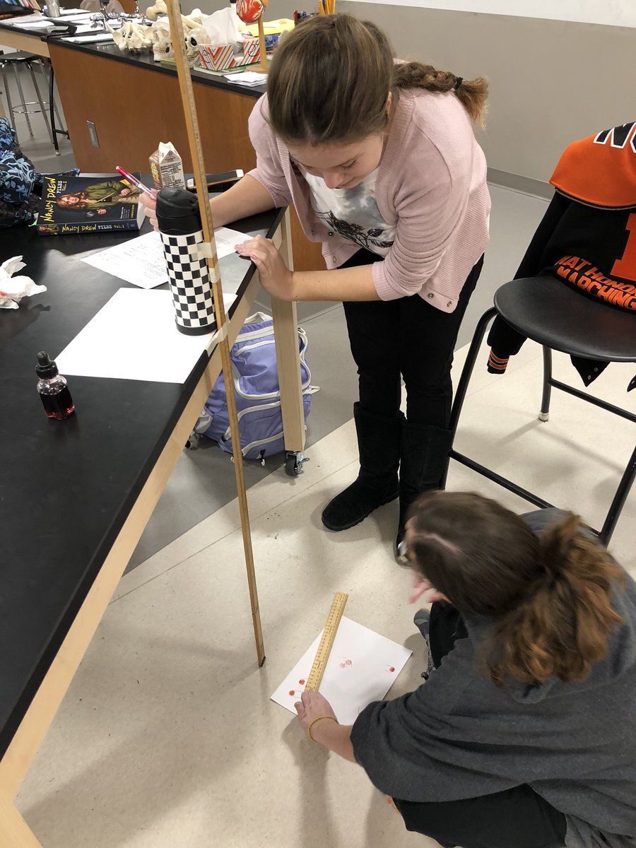Seifert006's tweet photo. North Forensics team investigating blood spatter from different heights @rangerhub @NorthNews123 @JeffLyons9 @RangersNHS https://t.co/YLrcylmy8K