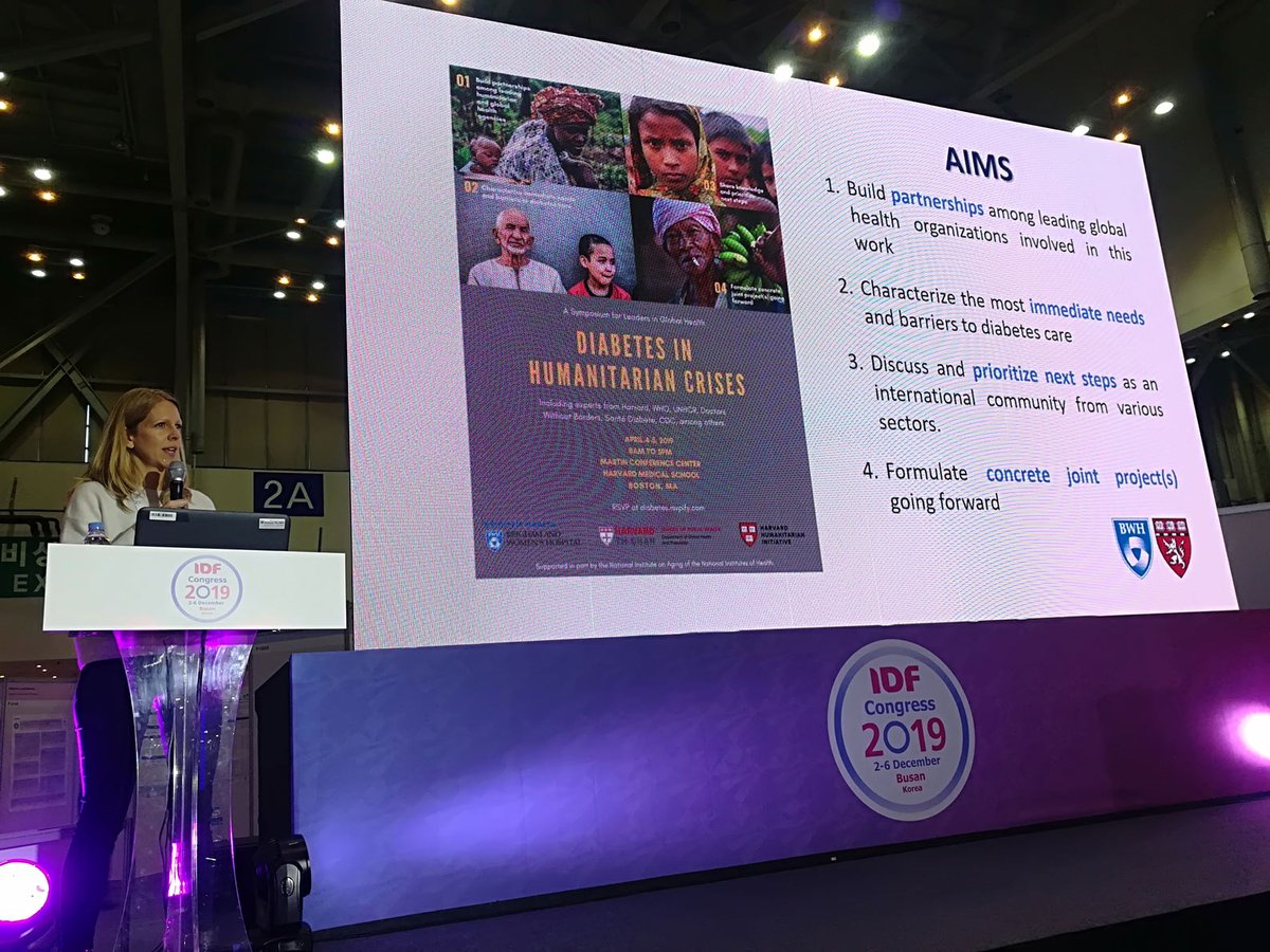 StephBesancon's tweet photo. The #Boston Declaration &amp; the advocacy work done by @harvardmed &amp; our NGO @ONGSantDiabte to address #Diabetes in #humanitarian setting with more than 30 other organizations including @MSF @WHO @ICRC .. presented by @sylviakeh from Harvard at the World Diabetes Congress #IDF2019 https://t.co/BgEs3J3P8b