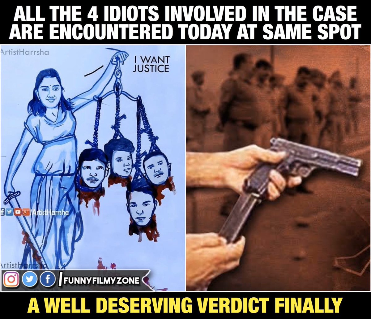 Justice Served.... Well done Hyderabad Police!!! we hope the justice has been Served to the actual guilty.  #HyderabadEncounter #hydrabadpolice #JusticeForPriyankaReddy #FakeEncounter #Encounters #TelanganaEncounter