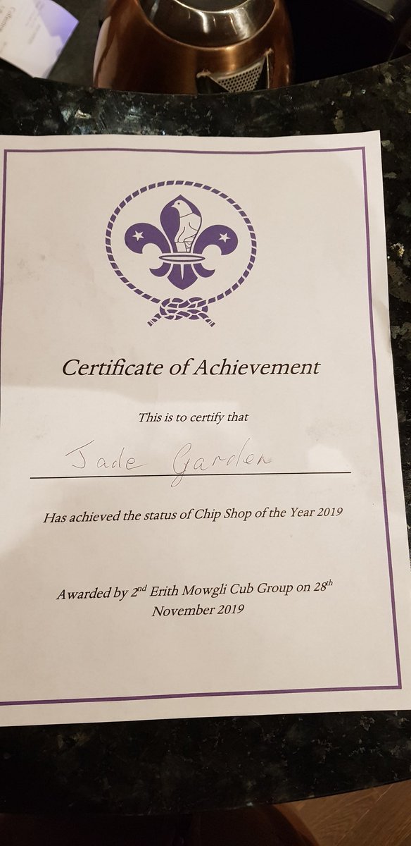 jadegardenerith's tweet photo. Jade Garden has won the Cub Scout's 'best chips of the Heath' awards. A big thank you from us and to Tracey the Cub scout leader. It honestly means alot to us. Thank you. https://t.co/QdEugcaUr6