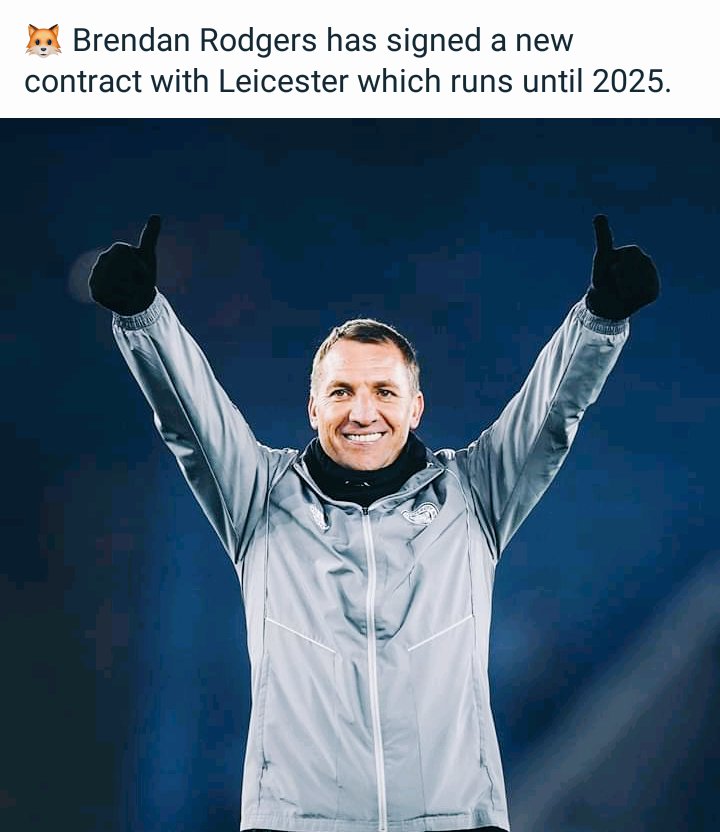 Beingsomali's tweet photo. Another news that Arsenal doesn't want to hear. Ladies & gentlemen, Brendan will be in charge at King power for the next 5 years.
#WHUARS
#COYG
#Arsenal
#RelagationBattle https://t.co/OoxPChILeB