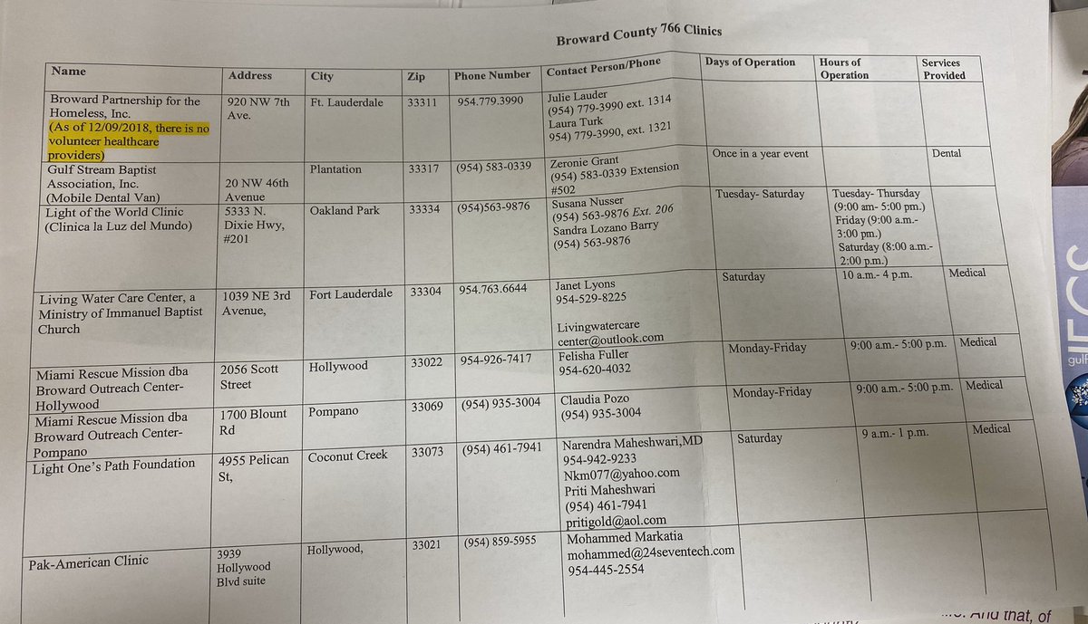 These are all the FREE CLINICS  in BROWARD COUNTY please retweet and spread the word to anyone who might need this!!!