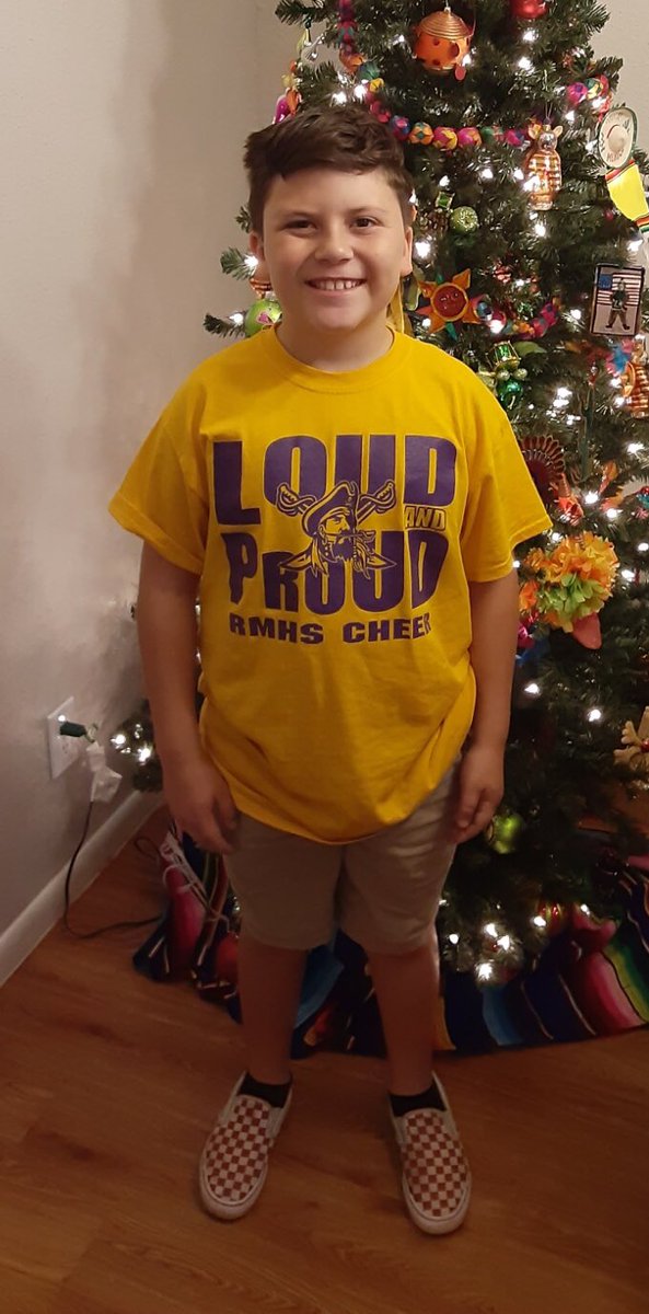 CaylorMonika's tweet photo. Today is Free Dress Friday at LT’s school. Students were encouraged to wear Vets shirts, but this is what he decided to wear!! 
“Once a Buc, Always a Buc”. 💜💛💜💛 https://t.co/VSIgpbYRWW