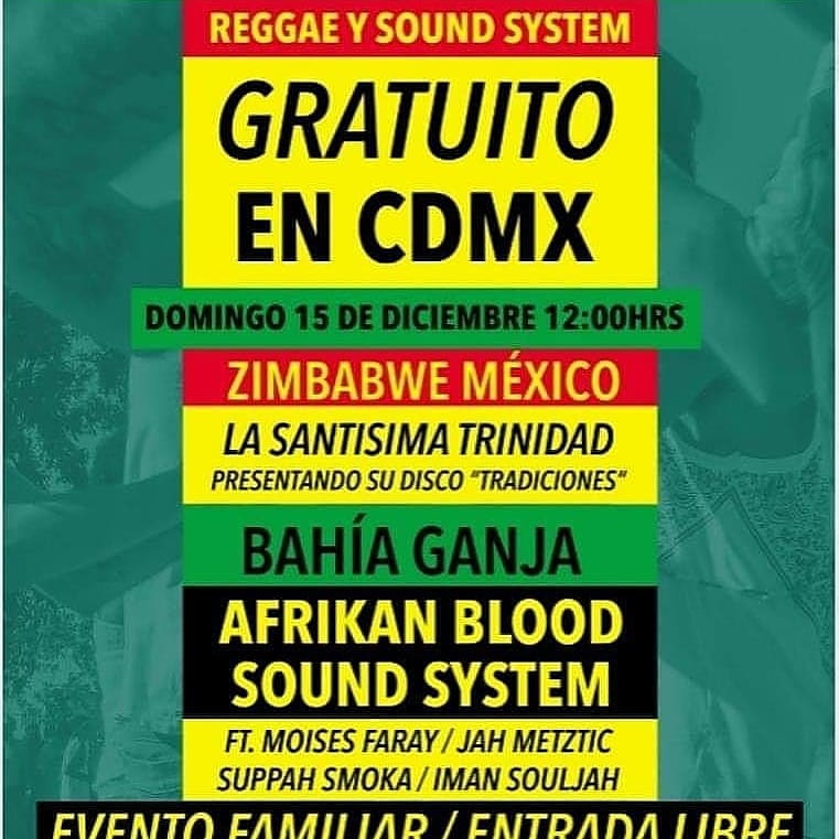 Saludos Familia este Domingo 15 de Diciembre #AfrikanBloodSoundSystemMx estará en #AlcaldíaIztacalco en #CentroCulturaldelasArtes para una poderosa  sesión de estricto DUB &amp; ROOTS CULTURE todo el día.
Agradecemos la invitación🔥
Ven con toda tu familia
Entrada Libre!!👨‍👩‍👧‍👦