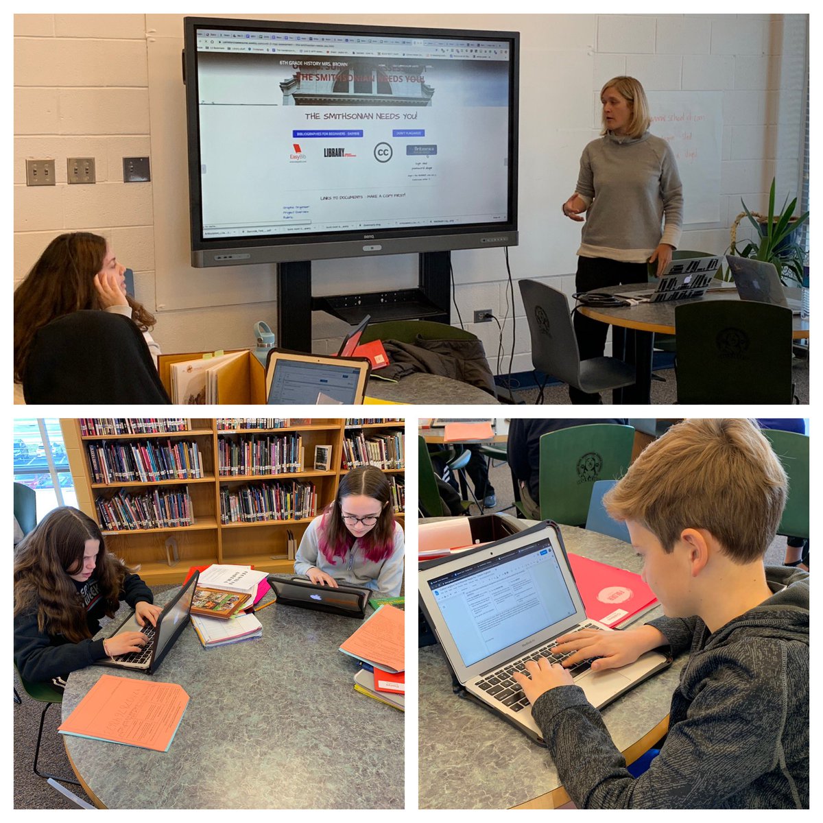 MrsBrown_MEH's tweet photo. The Smithsonian Needs You!! 6th grade students have been working hard this week creating museum displays to honor important innovators, artists and Native Americans from the Westward Expansion if the United States! @mehms @FCCPS @MEHlibrary @Barry_MEH https://t.co/GesamxSVrG
