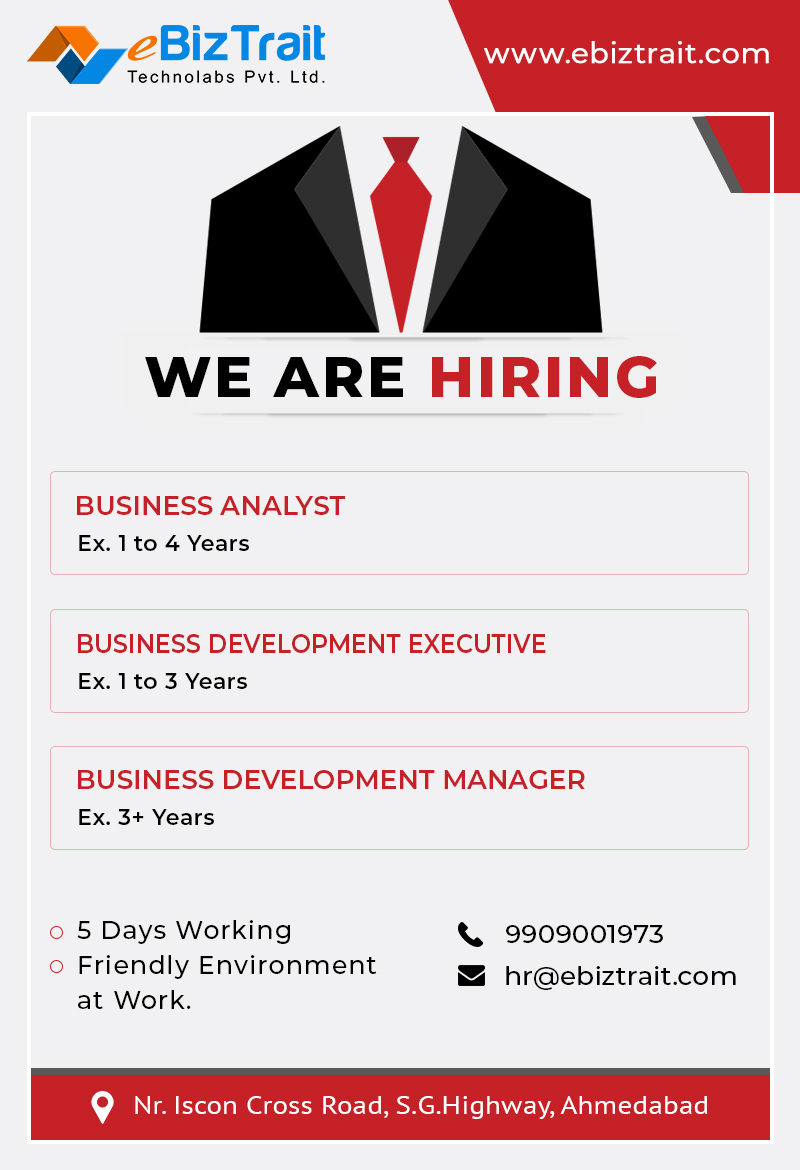 EbiztraitHr's tweet photo. #Jobs #Hiring #IOS #Wordpress #Mangento #Shopify #BDE #BDM #BA
Hurry up!!! because we have very limited seats. So, kindly mail us on- hr@ebiztrait.com. It should be very obliged to us. https://t.co/5vvMNd0Vx2