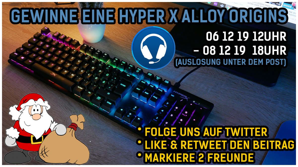 GamersGearGG's tweet image. 🎁NIKOLAUS GEWINNSPIEL!🎁

Gewinnt eine @HyperX Alloy Origins für euer Gaming Setup! 

Review zur Tastatur -&amp;gt; youtu.be/0j0GivtM_lE

-Folge uns auf Twitter

-Like &amp;amp; Retweet den Beitrag

-Markiere 2 Freunde!

Auslosung ist am 08.12.19 18Uhr hier unter dem Post!

Viel Glück!
