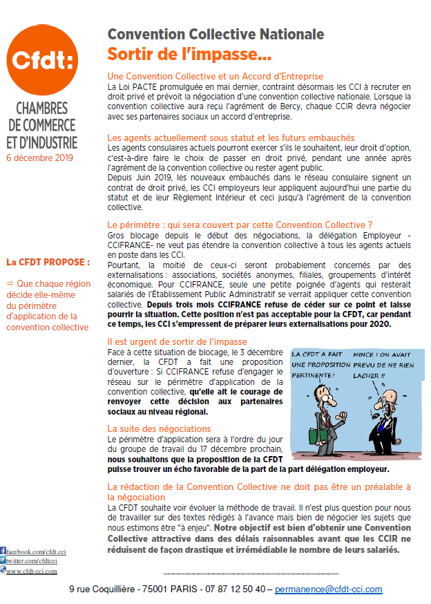 cfdtcci's tweet photo. #Conventioncollective des #CCI : l'@CFDT propose @ccifrance de sortir du blocage qui dure depuis 3 mois ! https://t.co/mHJewC0J2z