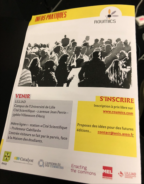 #ROUMICS , voilà le programme des 2 jours ! #Communs et Action PUblique by <a href="/AssoANIS/">ANIS</a> et soutenu par @MEL_Lille
