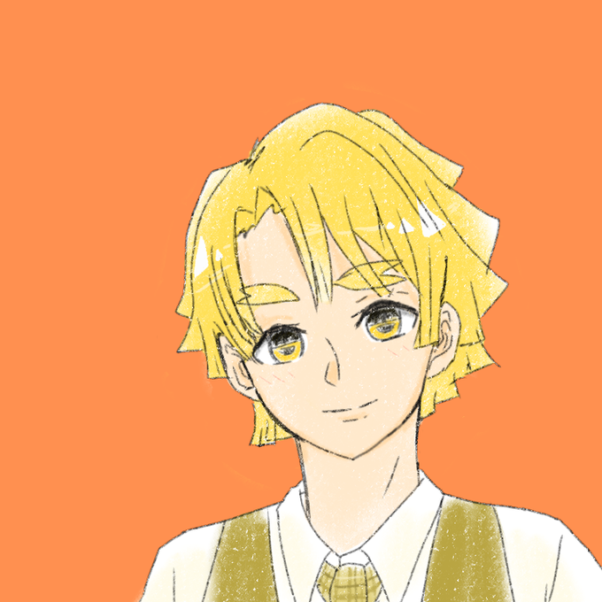 ふらいさんがTwitterに投稿した我妻善逸(鬼滅の刃)のイラスト。