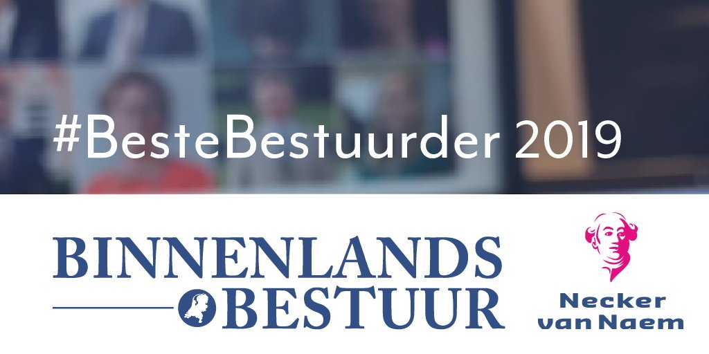 NeckervanNaem's tweet photo. De eerste ronde van de #BesteBestuurder 2019 verkiezing zit er op! #gemeenten #waterschappen #provincies

De lijnen zijn gesloten en de stemmen worden geteld. Volg onze berichten voor de top 10 die begin januari bekend gemaakt zal worden. Meer weten? https://t.co/lrspSduWdg https://t.co/ni3KQRKcUK