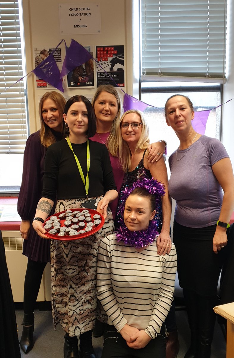 WFD_Darlington's tweet photo. Look at our CAP/Barnardo's team supporting #purplewinter 🎅💜 @darlingtonbc @suzyjoyner #purpledarlo https://t.co/WAZW0PwYqY