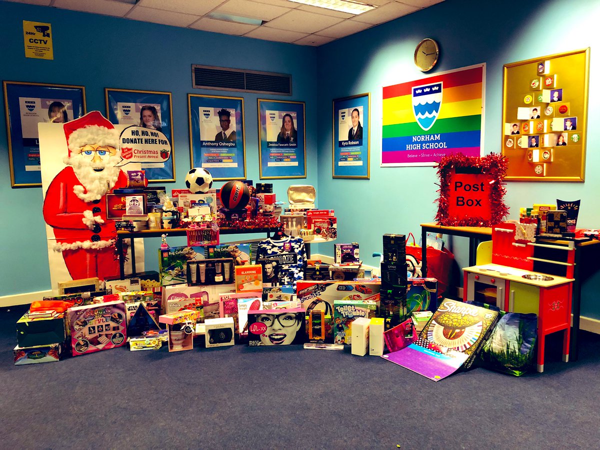 MrCollinsNHS's tweet photo. Absolutely blown away by the generosity of @norhamhigh pupils and staff. Another great collection for @salvationarmyuk Christmas Present Appeal. Amazing. #NorhamHigh #proud https://t.co/wtIEERa8An