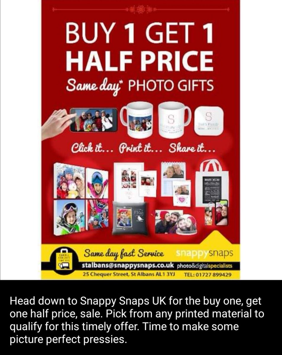 SnapsSt's tweet image. #StAlbans#studio#retail#photshoot #freephotoshoot#Christmas#offer#deals#mugs#films#photography#prints#wall art#frames#art#custmers