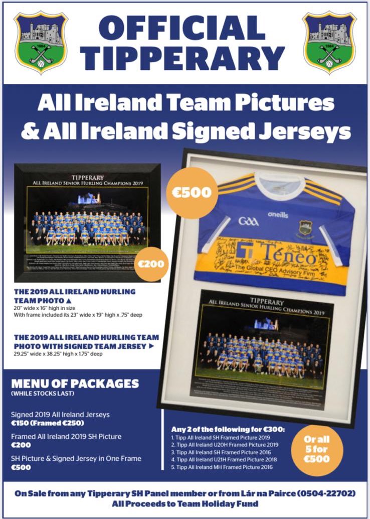 Anyone looking for <a href="/TipperaryGAA/">Tipperary GAA</a>  Christmas gifts can contact any member of the panel or county board! Thanks for all the support during the year 👍