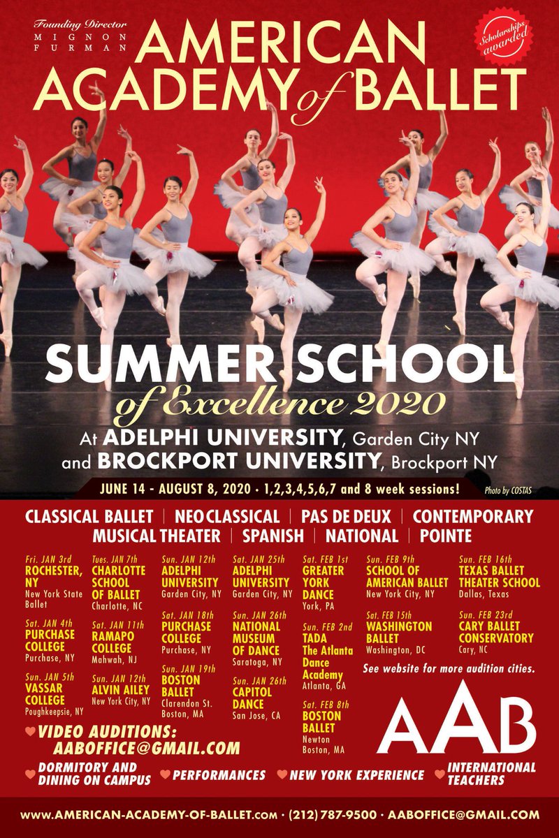AAB SUMMER SCHOOL of EXCELLENCE ! Audition tour USA !! Scholarships Awarded at every audition !!