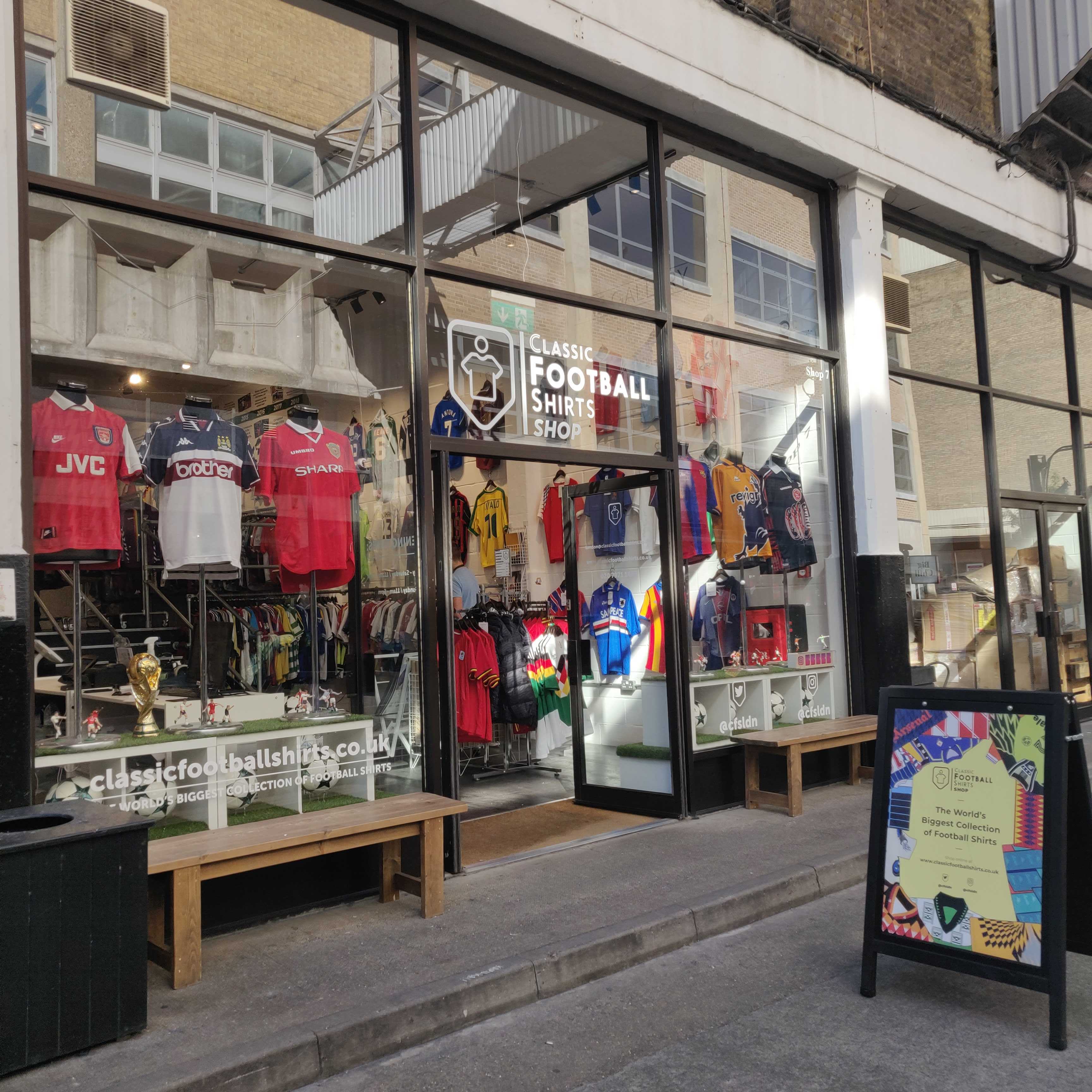 Retro football shirts store brick lane