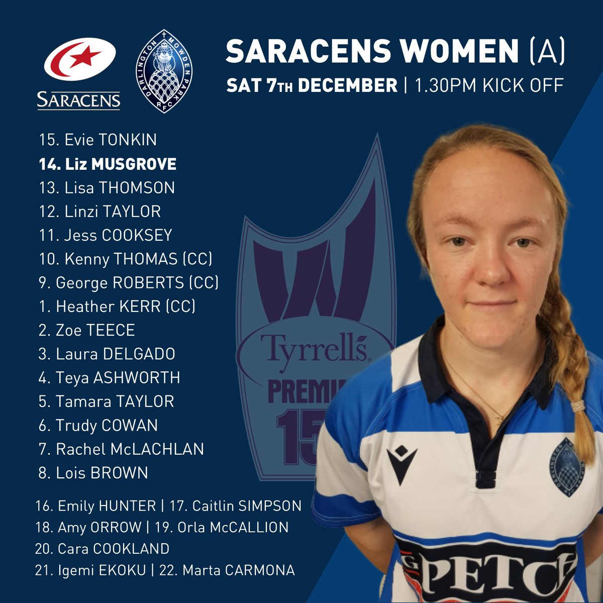 DMP_Sharks's tweet photo. 🏉 TEAM NEWS 🏉 Here are your Sharks squads for tomorrow's trip to @SaracensWomen! #MowdenFamily #Premier15s https://t.co/DK0sJ6LtBZ