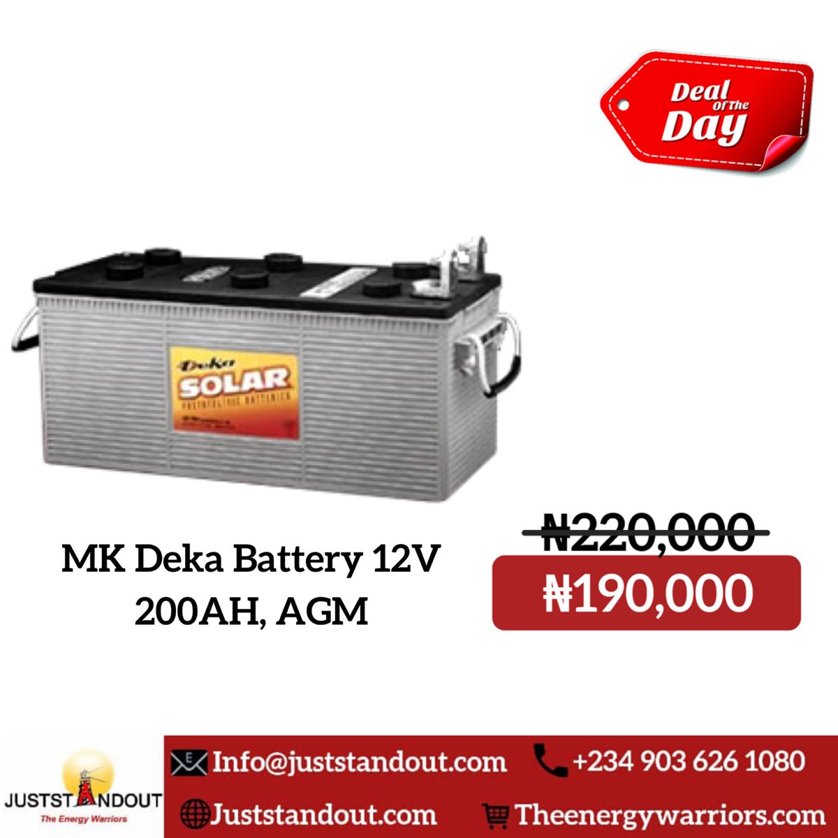 JUSTSTANDOUT's tweet photo. Deal of the day, for today only!! #dealoftheday #blackfriday #juststandoutenergy #solarforhomes #solarforschools #education #solarforestates #realestate #propertydevelopers #solarforhospitals #solarforfarms #ict #instarenewableenergy #instapower #photovoltaics https://t.co/ufIEGU3yCk