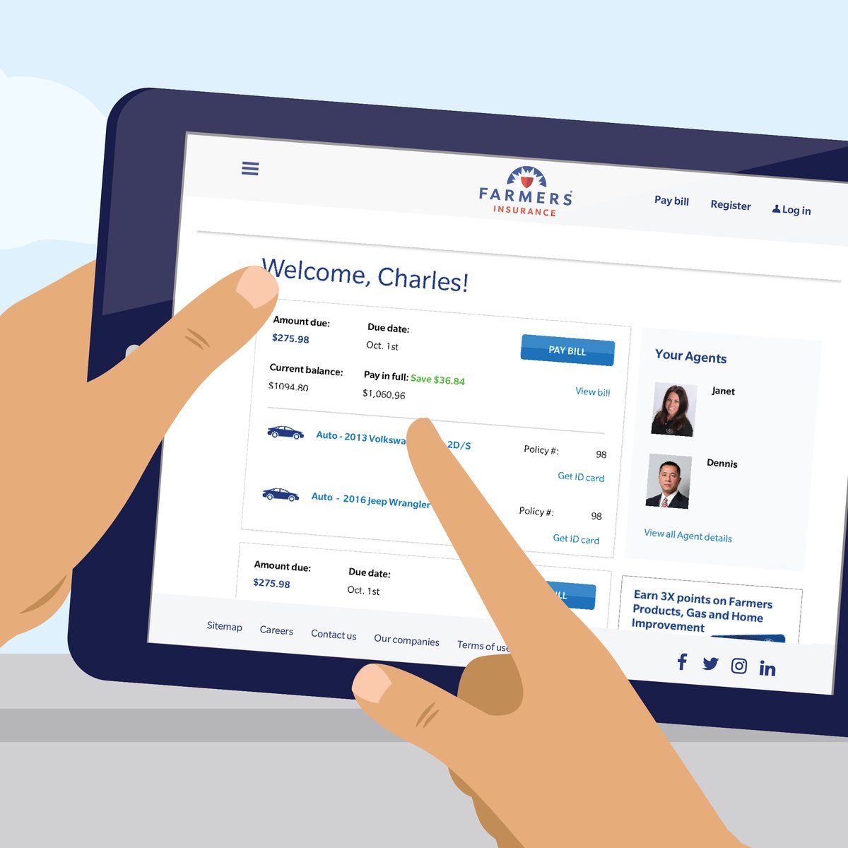 For Farmers® personal auto customers, we've made it easy and convenient to make policy changes. Log into your account on Farmers.com and request updates to your vehicles and drivers or changes in coverages and deductibles. I'm also just a phone call away. 732-548-4444