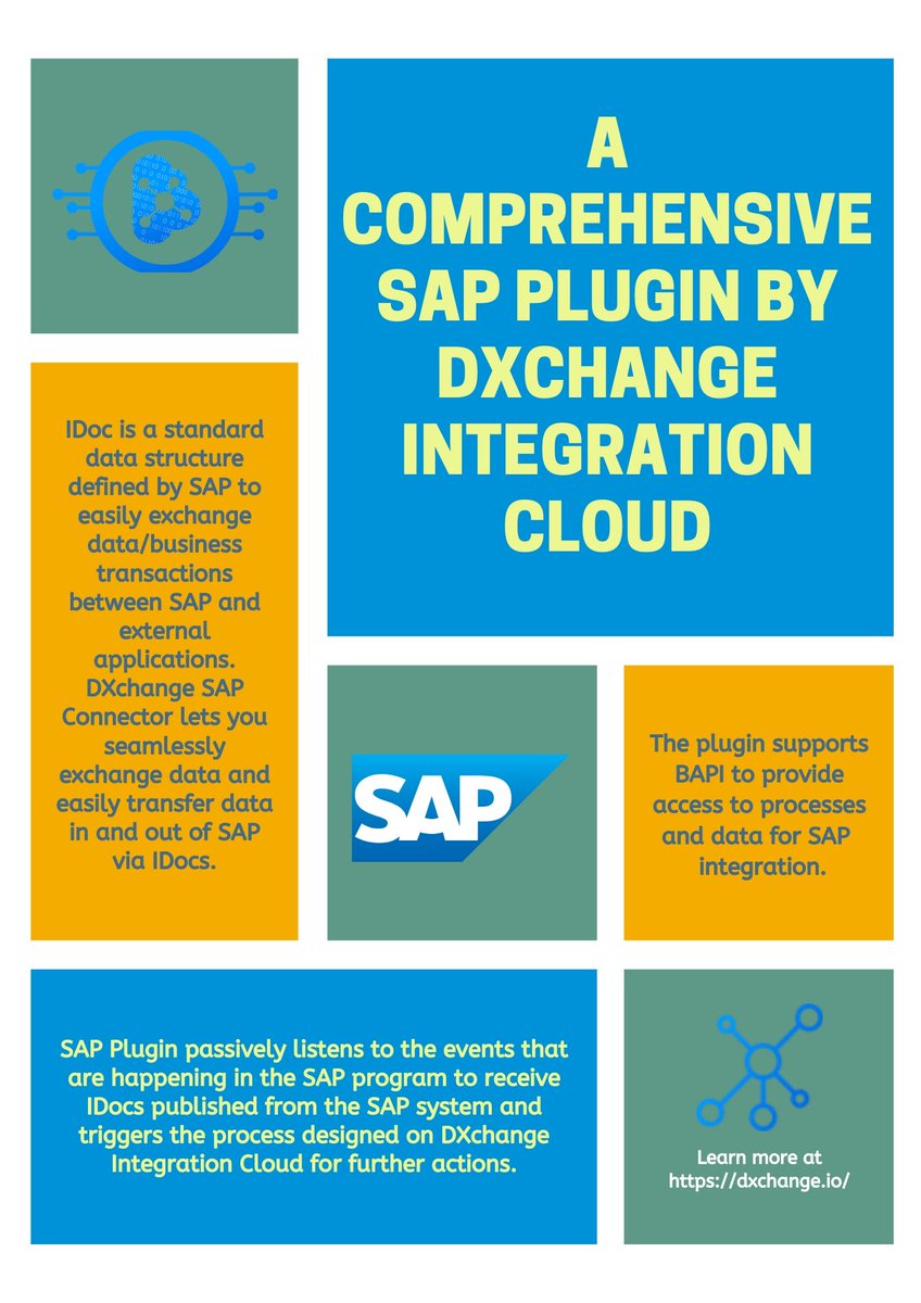 DxchangeI's tweet image. A powerful comprehensive #SAP plugin from DXchange.io is all that you need to take care of your complete enterprise #SAPintegration needs. The SAP plugin supports IDocs, BAPI &amp;amp; SAP Listener for SAP #integration. Learn more: bit.ly/35hgWIn #API #ipaas #cloud