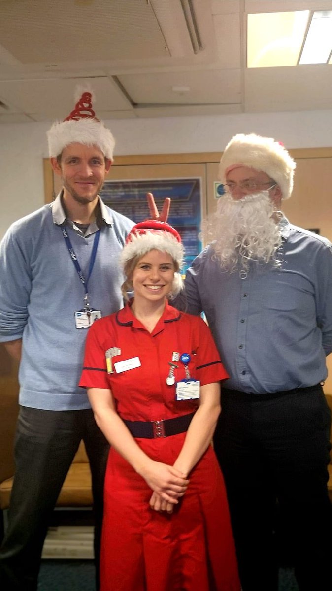 Our ITU <a href="/a2btrial/">A2B Trial</a> team getting in the Christmas spirit 🎄🎅 <a href="/doc_blunt/">Mark Blunt</a> <a href="/zoecoton/">Zoe Coton</a> #WhyWeDoResearch #ChristmasCountdown