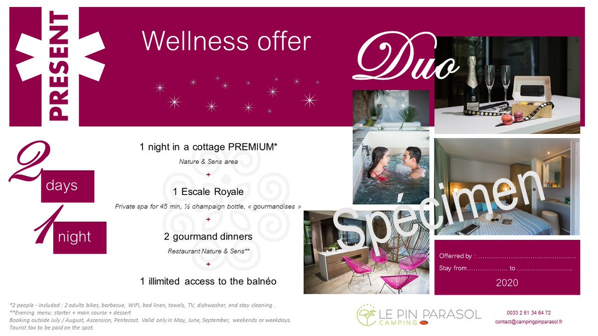Envie d'offrir un 🎁 différent cette année ?

Offrez l'émotion à vos proches avec nos bons cadeaux:
- Pack DUO bien-être
- Pack ÉMOTION family 
ow.ly/K1J250xts6k
---
Want a different gift to offer for this year ? Let's go to Le Pin Parasol 😍 : ow.ly/8ZFW50xts6j