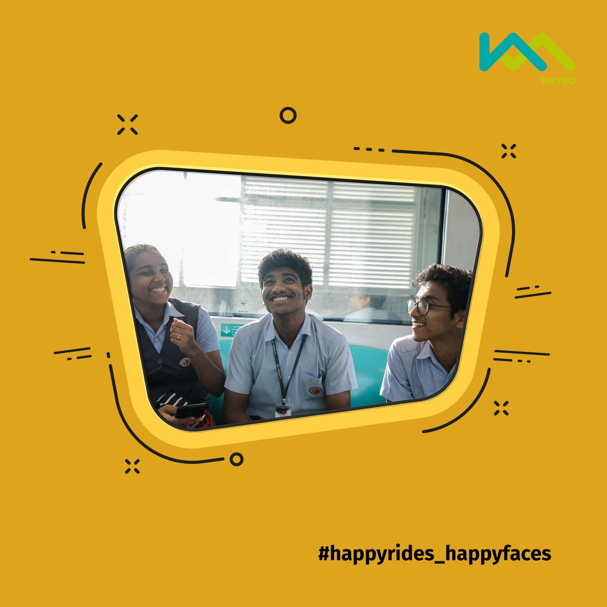 MetroRailKochi's tweet photo. Nothing can beat a journey with friends, where giggles never end and time flies away. Our young riders are all smiles. #happyrides #happyfaces https://t.co/kZOSPAfAtQ