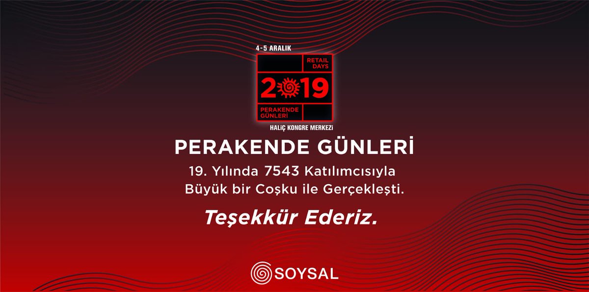 PG_Soysal's tweet photo. Perakende Günleri Teşekkür Eder.
#PG19 #herkesburada #soysal #perakendegunleri #retaildays #halickongremerkezi @halickongremerkezi https://t.co/ih0RxbGr6F